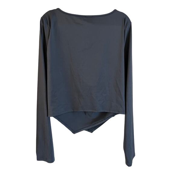 NWOT Arula Women’s Long Sleeve Faux Wrap Top Gray Size 3X V Neck - Picture 5 of 6